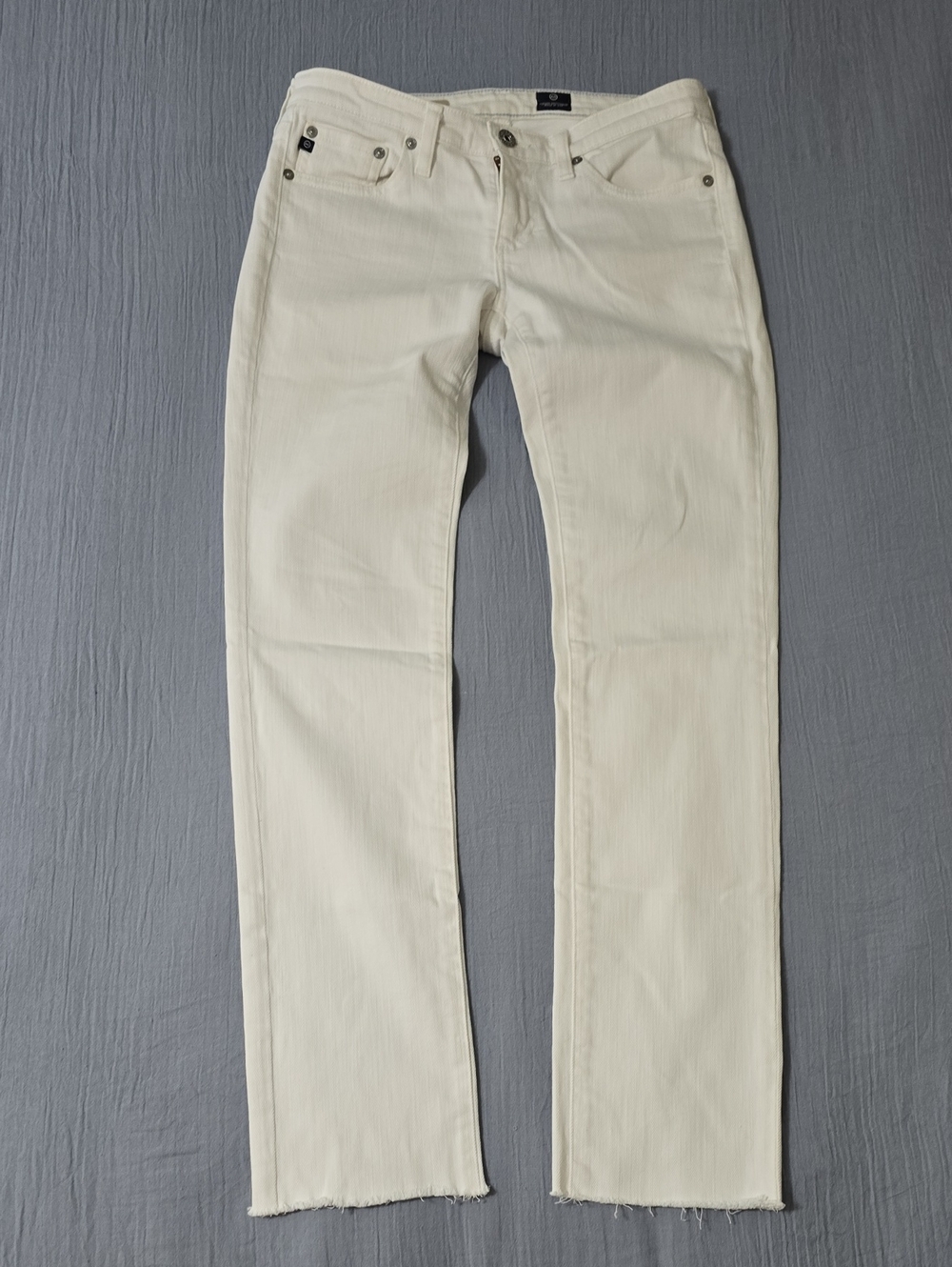 Ag Adriano Goldschmied Straight-Leg Cream Jeans